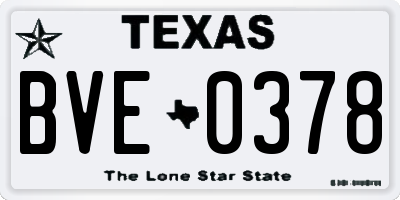TX license plate BVE0378