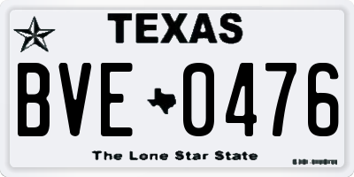 TX license plate BVE0476