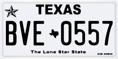 TX license plate BVE0557