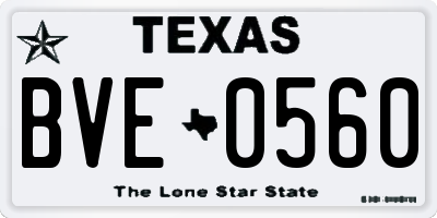 TX license plate BVE0560