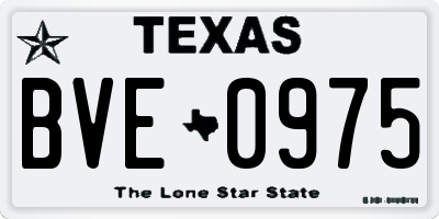 TX license plate BVE0975
