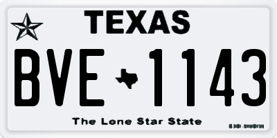 TX license plate BVE1143