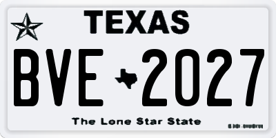 TX license plate BVE2027