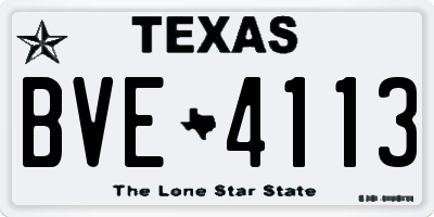 TX license plate BVE4113