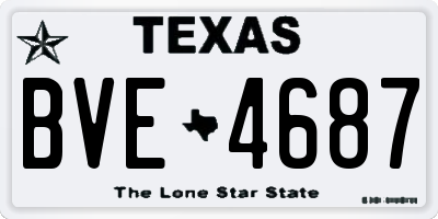 TX license plate BVE4687
