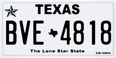TX license plate BVE4818