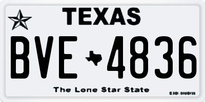 TX license plate BVE4836