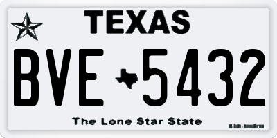 TX license plate BVE5432