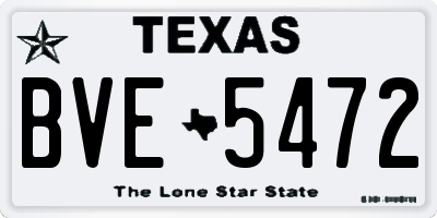 TX license plate BVE5472