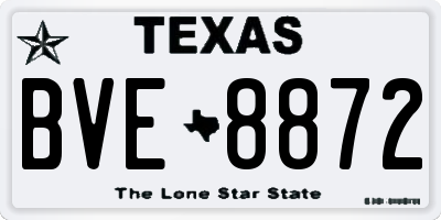 TX license plate BVE8872