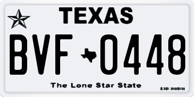 TX license plate BVF0448