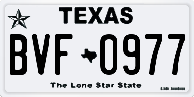 TX license plate BVF0977