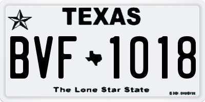 TX license plate BVF1018