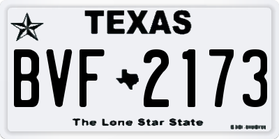 TX license plate BVF2173