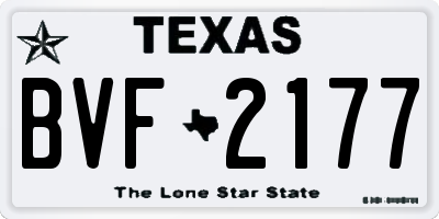 TX license plate BVF2177