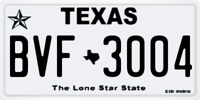 TX license plate BVF3004