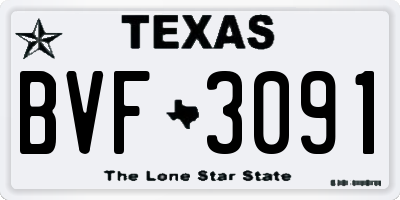 TX license plate BVF3091