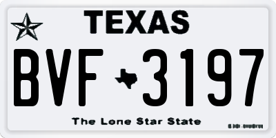 TX license plate BVF3197