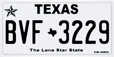 TX license plate BVF3229