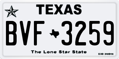 TX license plate BVF3259