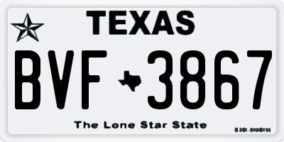 TX license plate BVF3867