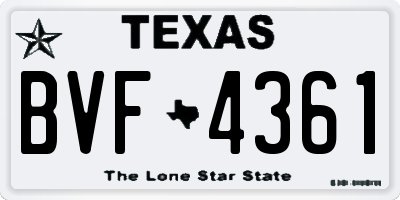 TX license plate BVF4361