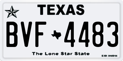 TX license plate BVF4483