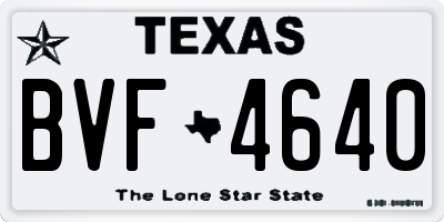 TX license plate BVF4640