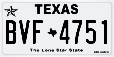 TX license plate BVF4751