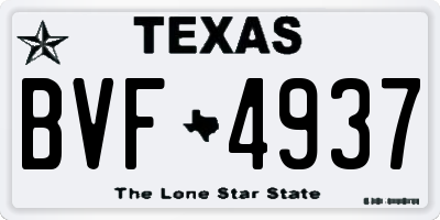 TX license plate BVF4937