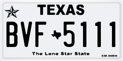 TX license plate BVF5111