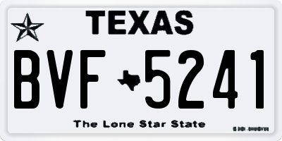 TX license plate BVF5241