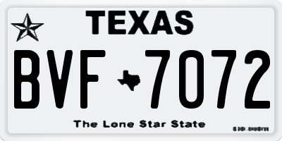 TX license plate BVF7072