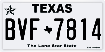 TX license plate BVF7814