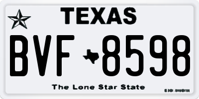 TX license plate BVF8598