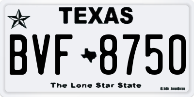 TX license plate BVF8750