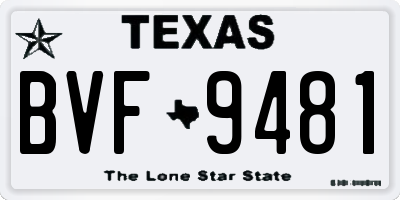 TX license plate BVF9481