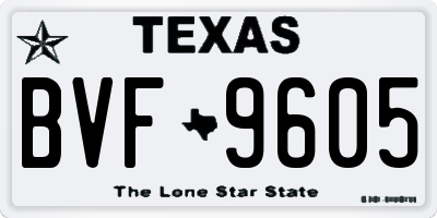 TX license plate BVF9605