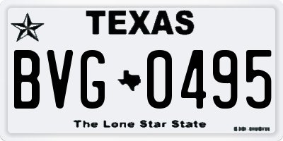 TX license plate BVG0495
