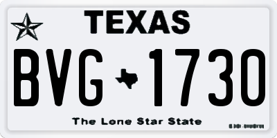 TX license plate BVG1730
