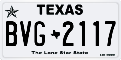 TX license plate BVG2117