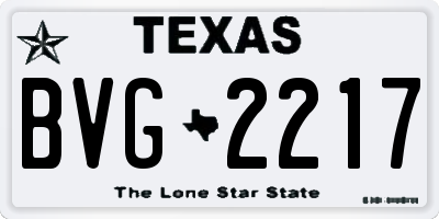 TX license plate BVG2217