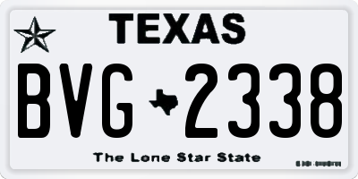 TX license plate BVG2338