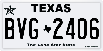 TX license plate BVG2406