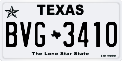 TX license plate BVG3410