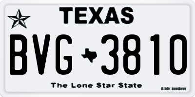 TX license plate BVG3810