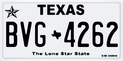 TX license plate BVG4262