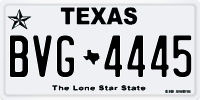 TX license plate BVG4445