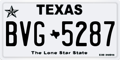 TX license plate BVG5287