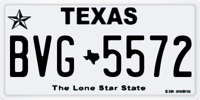 TX license plate BVG5572